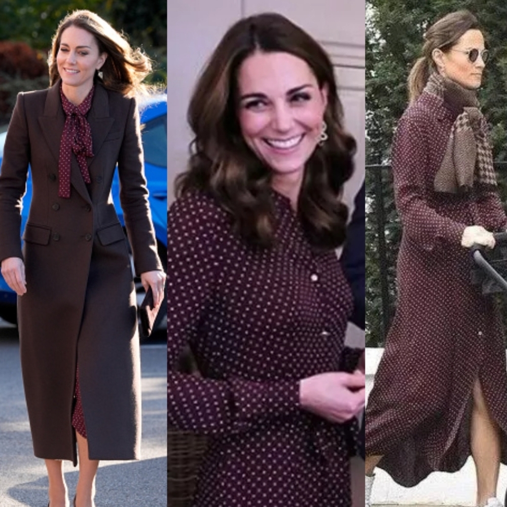 Whistles Margot Spot Shirt Dress UK 10 Burgundy Midi Royal ASO Kate Middleton
